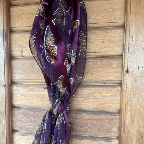 Gold Moth Print Scarf - Picture 1 of 4